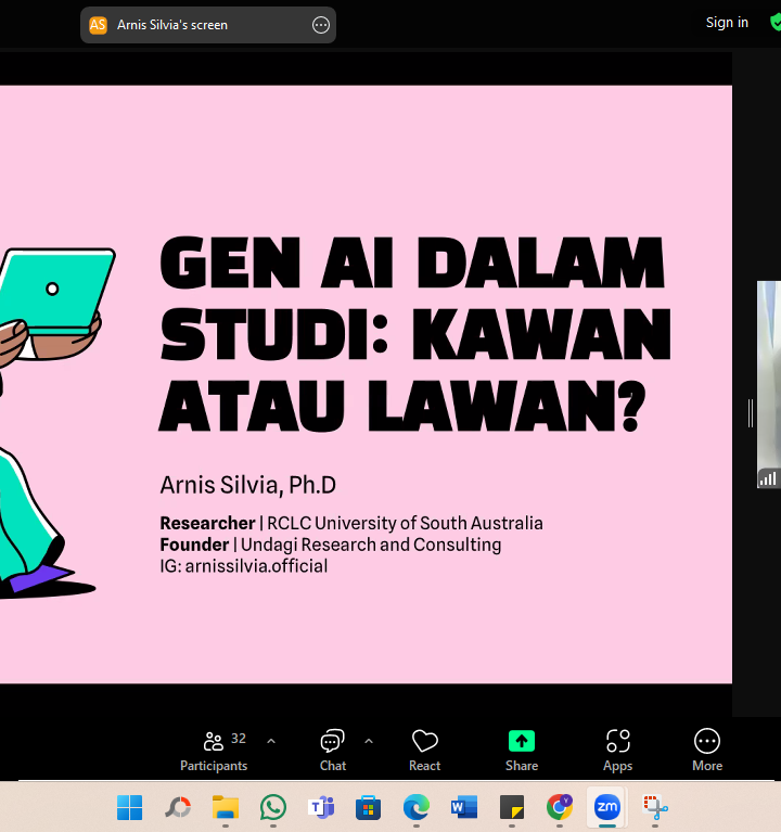 Seminar Daring: Gen AI dalam Studi, Kawan atau Lawan?